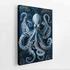 Blue Octopus Art canvas Print