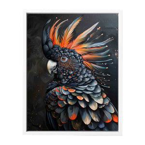 Cockatoo Black Art Painting