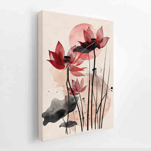 Modern Lotus Art canvas Print