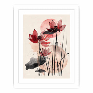 Modern Lotus Art framed Print