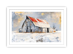 white barn art Art framed Print