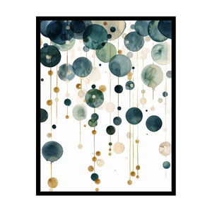 Luxury abstract watercolor circles with gold accents for modern decor