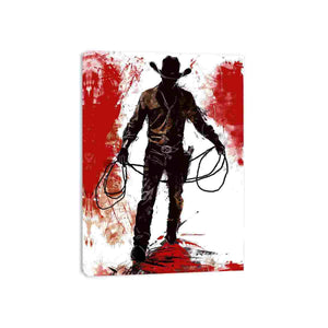 Bold western cowboy silhouette wall art for modern rustic office decor.