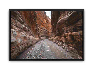 Desert canyon photography canvas art for earthy living room decor.