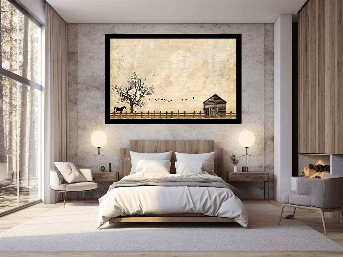 Vintage Farmstead Silhouette