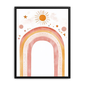 Sunlit Rainbow Arch artwork for modern nursery bedroom and living room decor
