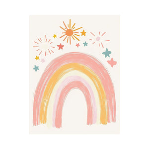 Starlight Rainbow Glow artwork for modern nursery bedroom and living room decor