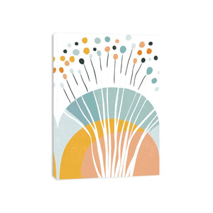 Abstract flower stems canvas art for modern nursery or bedroom decor.