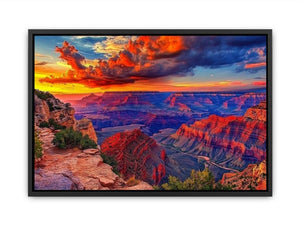 Grand Canyon sunset landscape canvas art for large living room wall decor.