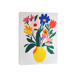 Modern floral vase illustration with colorful blooms for contemporary home decor.