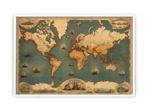 Vintage World Map 2 Canvas Print
