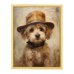 Dog Wearing Hat Art Poster