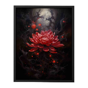 Black Red Rose Art
