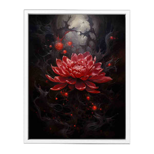 Black Red Rose Art Canvas Print