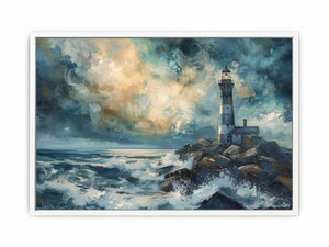 Rocky Shore Lighthouse Canvas Print