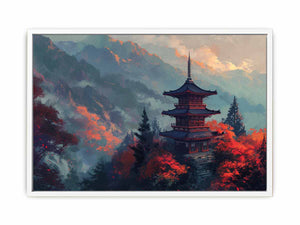 Maple Mountain Pagoda Canvas Print