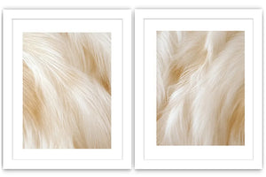 Abstract white horse mane canvas art for neutral luxury bedroom decor.