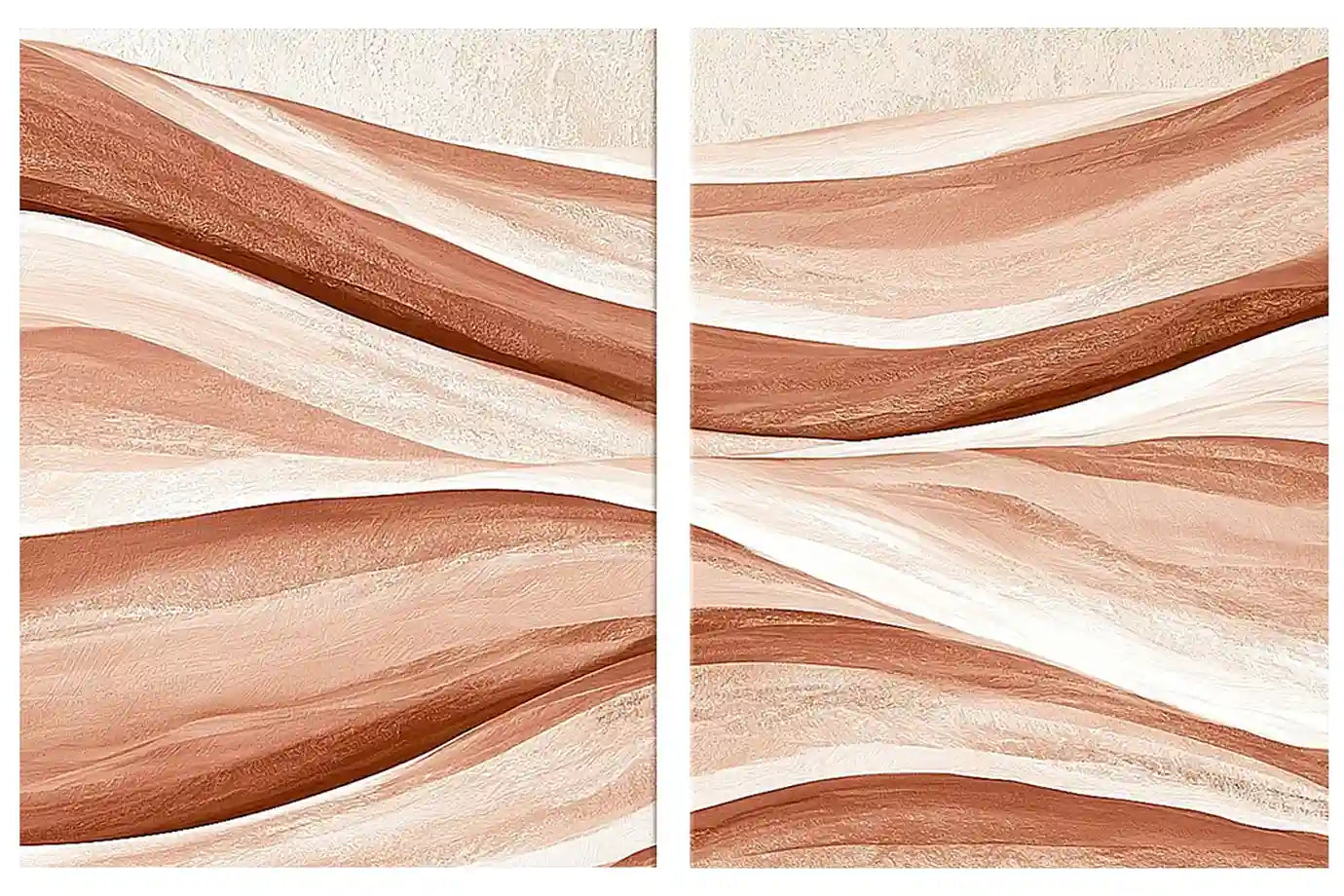 Terracotta abstract flow canvas art for warm boho living room decor.