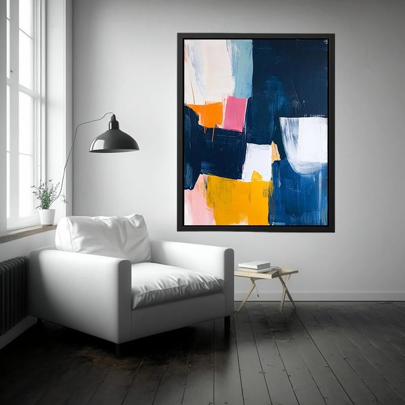 Abstract modern color block artwork for contemporary office decor