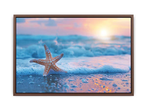 Starfish beach photography for serene coastal bedroom decor