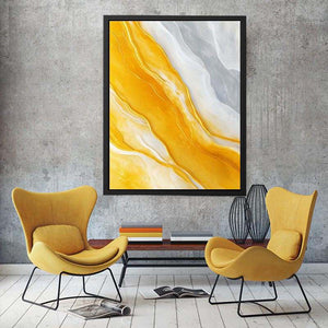 Gold marble abstract artwork for luxury living room decor