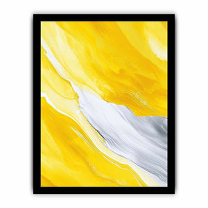 Yellow marble abstract canvas art for modern interiors