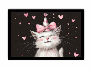 Cute kitten illustration wall art for nursery decor