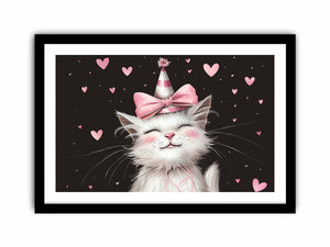 Cute kitten illustration wall art for nursery decor