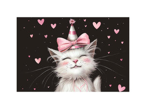 Cute kitten illustration wall art for nursery decor