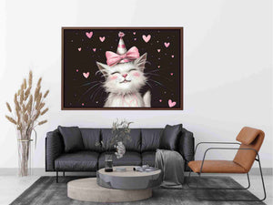 Cute kitten illustration wall art for nursery decor