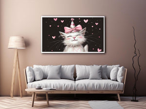 Cute kitten illustration wall art for nursery decor