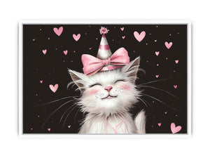 Cute kitten illustration wall art for nursery decor