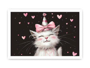 Cute kitten illustration wall art for nursery decor