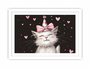 Cute kitten illustration wall art for nursery decor