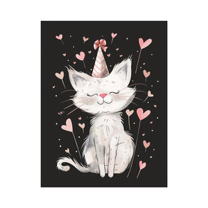 Cute cat illustration for kids room wall decor