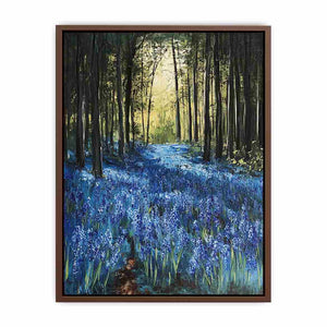 Bluebell forest landscape artwork for nature inspired decor
