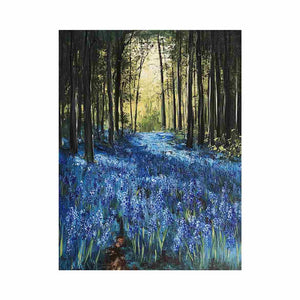Bluebell forest landscape artwork for nature inspired decor
