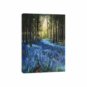 Bluebell forest landscape artwork for nature inspired decor