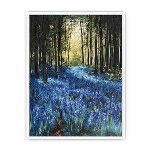 Bluebell forest landscape artwork for nature inspired decor