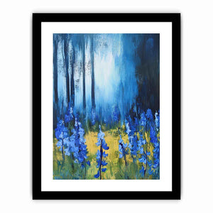 Blue floral landscape canvas art for peaceful interiors