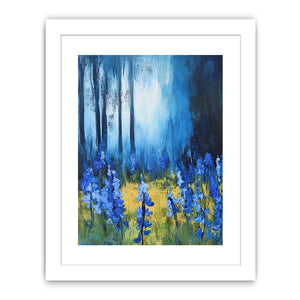 Blue floral landscape canvas art for peaceful interiors