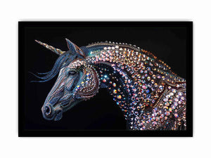 Crystal unicorn artwork for fantasy themed wall decor