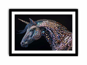 Crystal unicorn artwork for fantasy themed wall decor