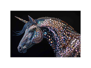 Crystal unicorn artwork for fantasy themed wall decor