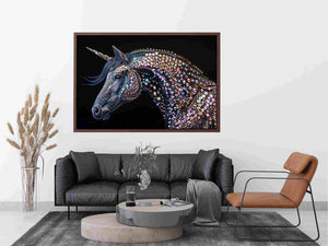 Crystal unicorn artwork for fantasy themed wall decor