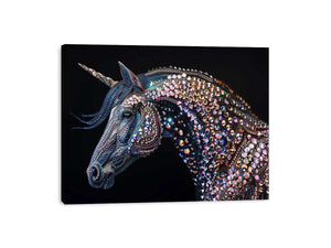 Crystal unicorn artwork for fantasy themed wall decor