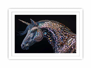 Crystal unicorn artwork for fantasy themed wall decor