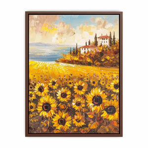 Sunflower field artwork for bright kitchen wall decor