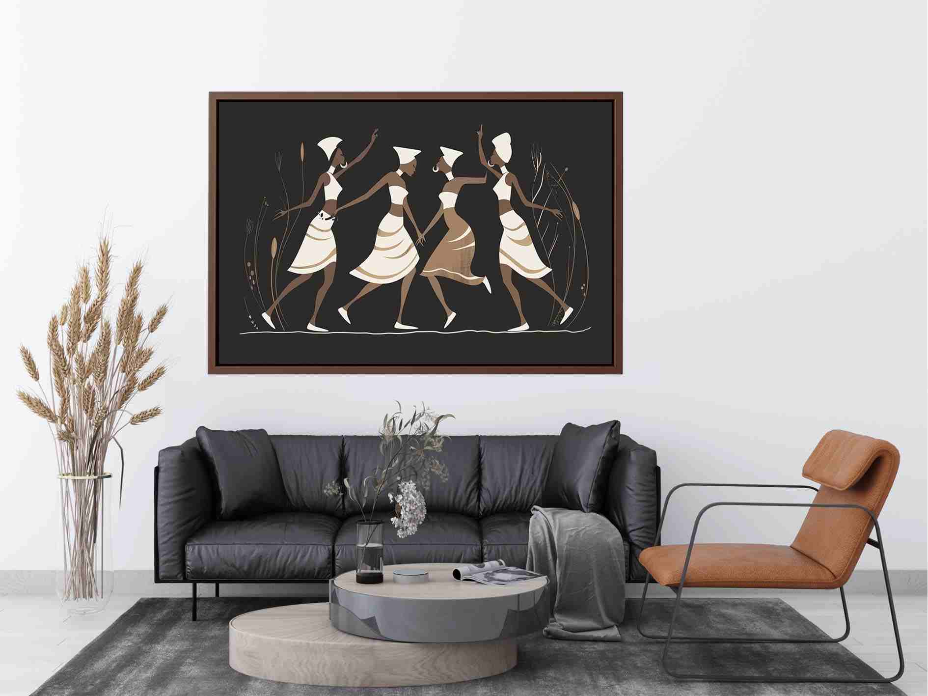 Minimal dancer artwork in neutral tones for sophisticated bedroom decor