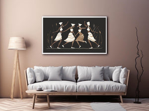 Minimal dancer artwork in neutral tones for sophisticated bedroom decor
